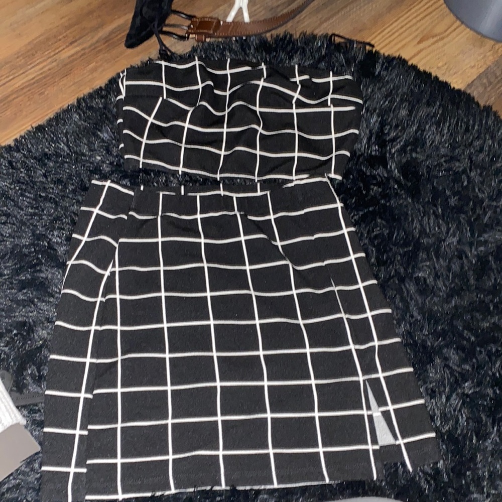 Stripped 2 piece skirt & tank top